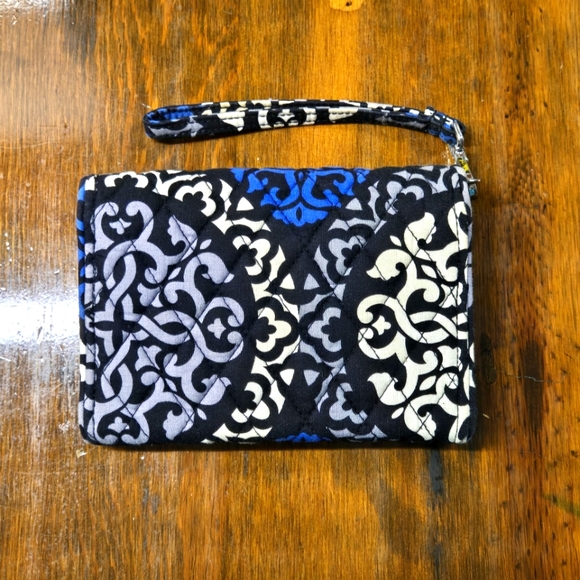 Vera Bradley Smartphone Wristlet Clutch Purse Canterbury Cobalt Blue Retired - Picture 4 of 7